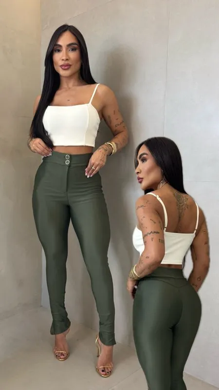 Calça Prada Botão Preto Asti